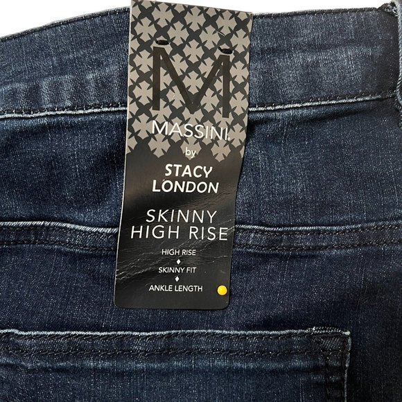 NWT MASSINI Jeans Women's Tapered Leg Denim Hi-Rise Blue Plus Size 18 - Picture 9 of 12